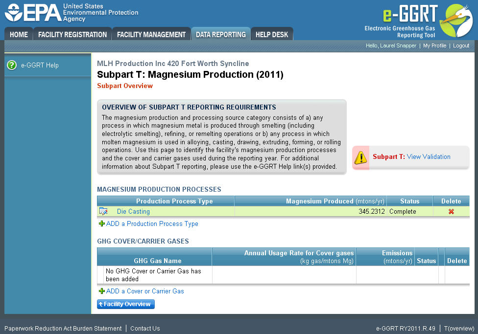 Subpart T: Click the SAVE button
